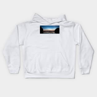 Night shining clouds over lake Kids Hoodie